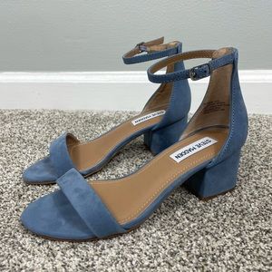 Steve Madden || Light Blue Suede Irene Heels